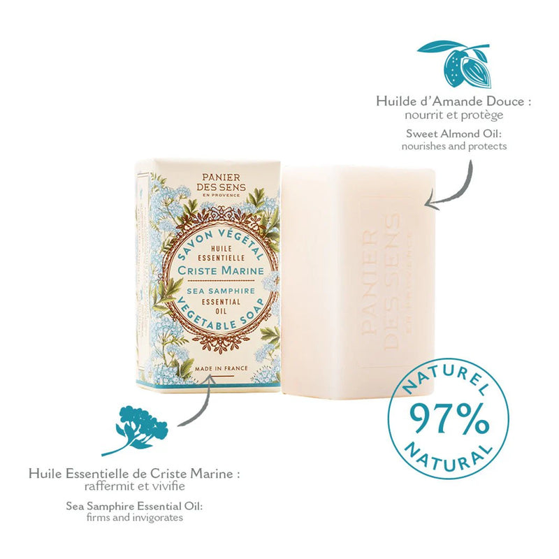 French Natural Sea Samphire Soap Bar with Essential Oil