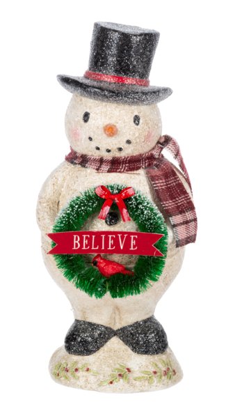 Frosty Snowman with Cardinal Figurine - Lemon And Lavender Toronto