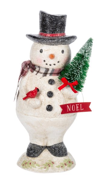 Frosty Snowman with Cardinal Figurine - Lemon And Lavender Toronto