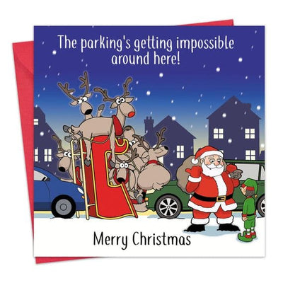 Impossible Parking -Funny Christmas Card