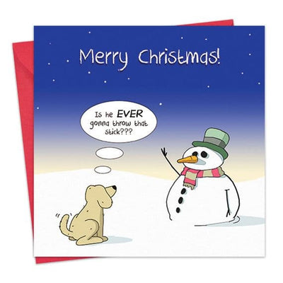 Dog Throw That Stick - Funny Christmas Card