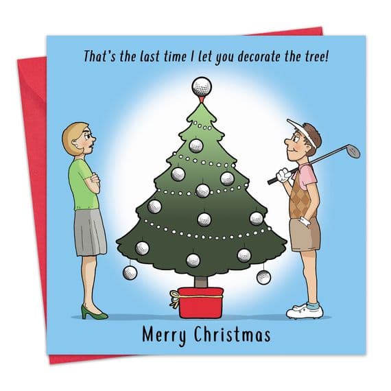 Golf Funny Christmas Card