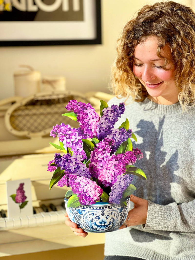 Garden Lilacs Pop - up Greeting Card - Lemon And Lavender Toronto