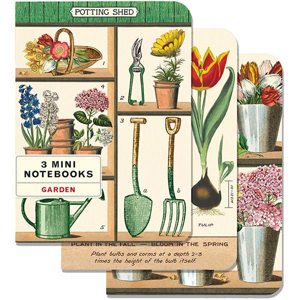 Gardening- 3 Mini Notebooks Cavallini - Lemon And Lavender Toronto