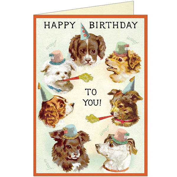 Happy Birthday Dog Party Greeting Card