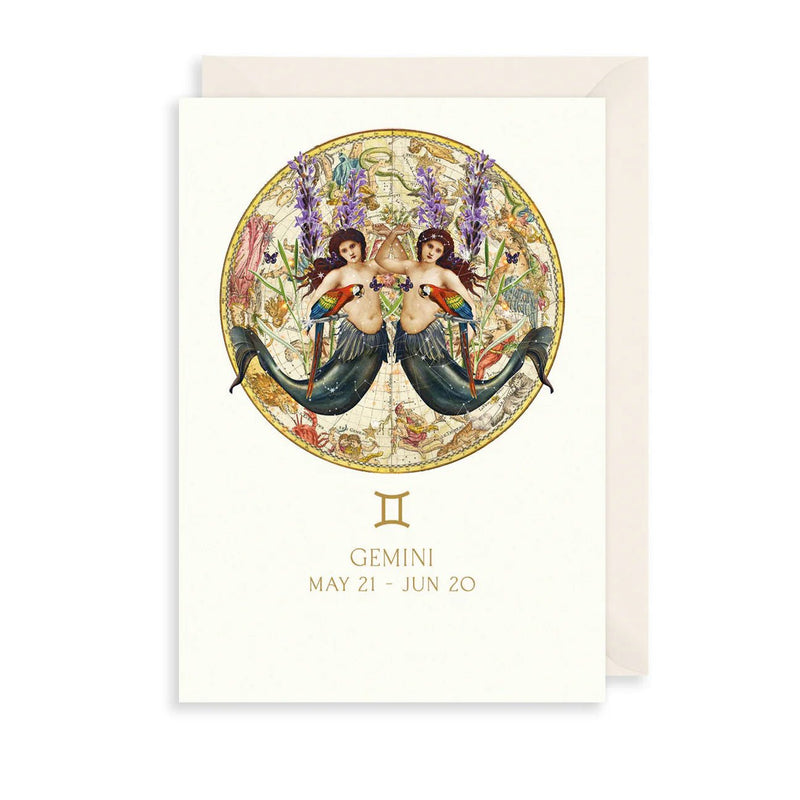 Gemini Zodiac Birthday Card - Lemon And Lavender Toronto