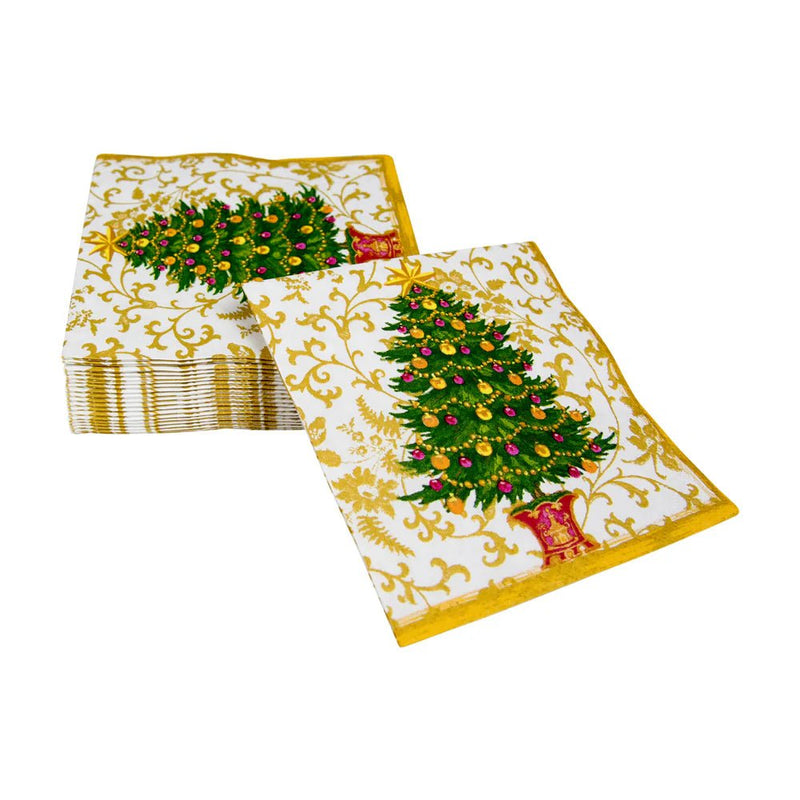 Gilded Tree Cocktail Napkins - 20 Per Package - Lemon And Lavender Toronto