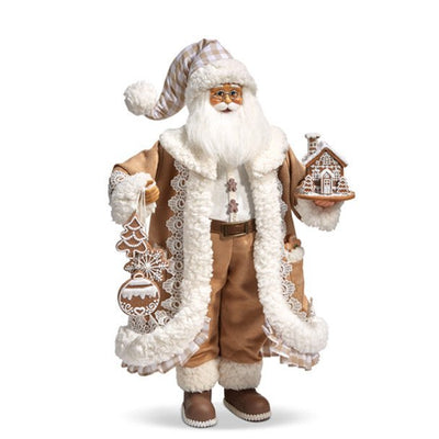 Gingham Gingerbread Christmas Santa Figure - Lemon And Lavender Toronto