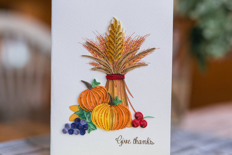Give Thanks Quilling Card - Lemon And Lavender Toronto