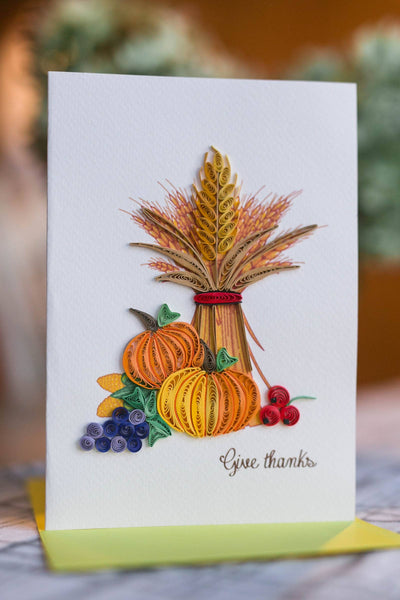 Give Thanks Quilling Card - Lemon And Lavender Toronto