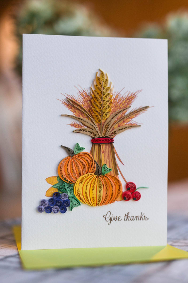 Give Thanks Quilling Card - Lemon And Lavender Toronto