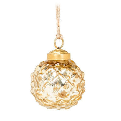 Glass Gold Emboss Ball Ornament - Lemon And Lavender Toronto