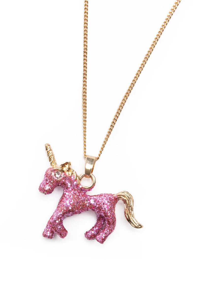 Glitter Pink Unicorn Necklace and Ring Set - Lemon And Lavender Toronto