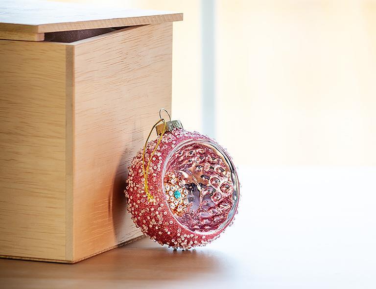 Glittery Reflector Ball Ornament - Lemon And Lavender Toronto