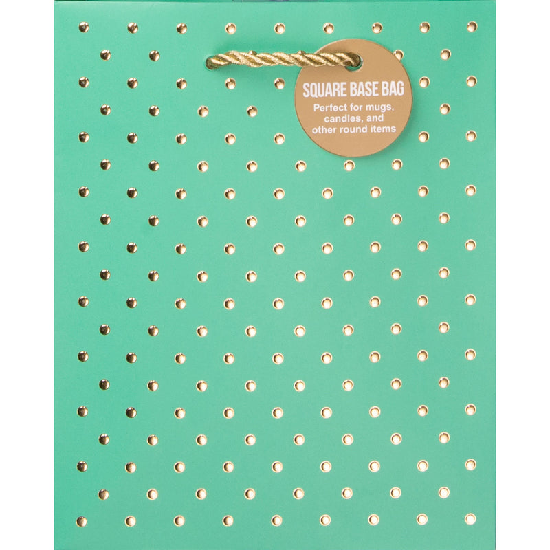 Gold Swiss Dots Small Square Gift Bag - Turquoise - Lemon And Lavender Toronto