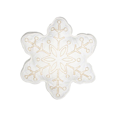 Golden Snowflake Shaped Cushion White - Lemon And Lavender Toronto