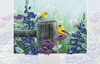 Goldfinch Meadow Greeting Card - Lemon And Lavender Toronto