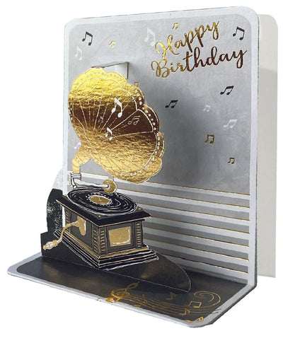 Gramophone Pop - up Small 3D Card - Lemon And Lavender Toronto