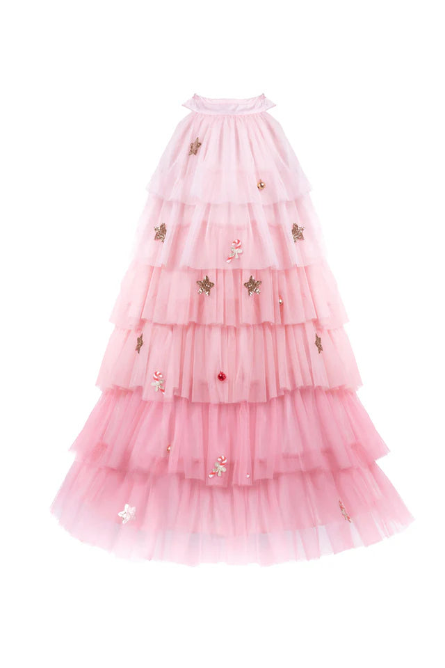 Blush Christmas Tree Dress & Headpiece