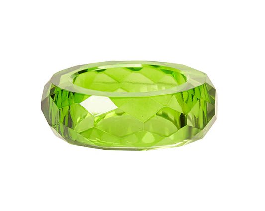 Green Glass Napkin Ring - Lemon And Lavender Toronto