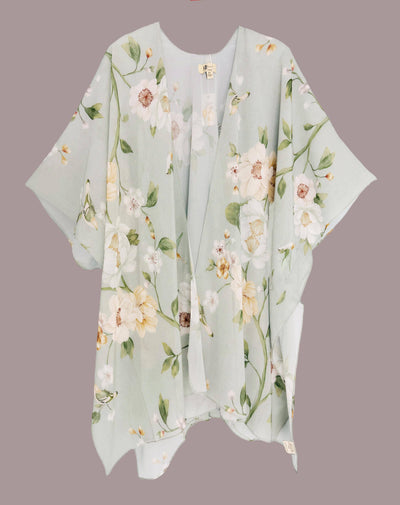 Green - Multi Floral Kimono - Lemon And Lavender Toronto