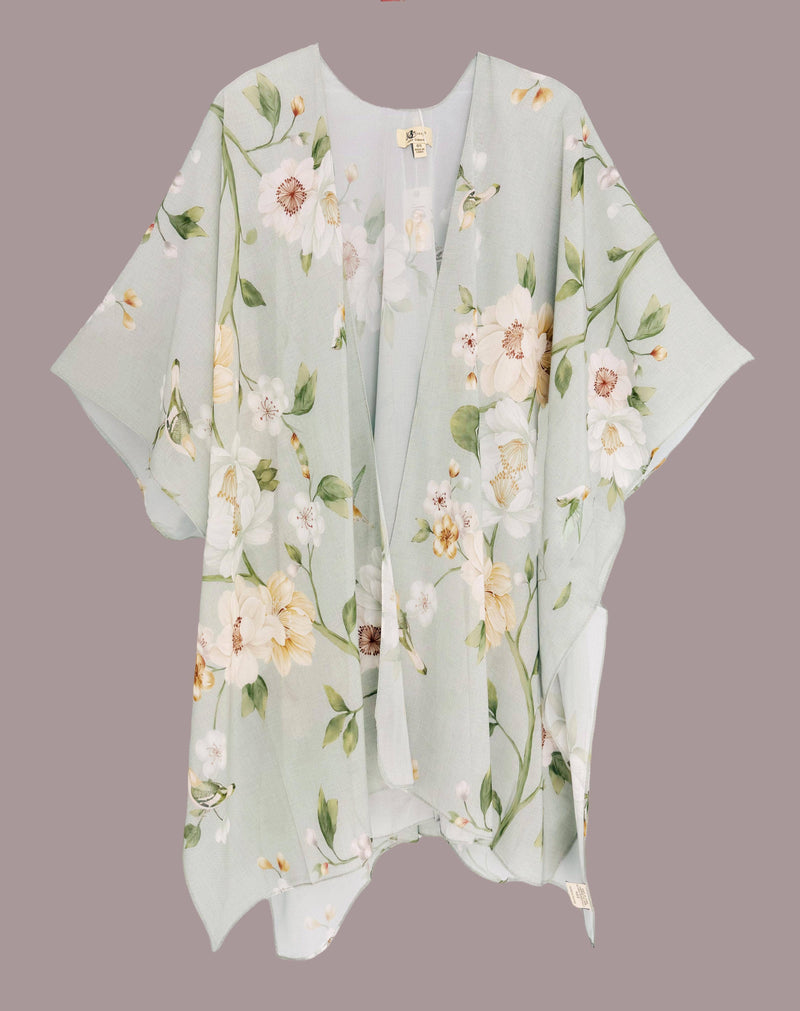 Green - Multi Floral Kimono - Lemon And Lavender Toronto