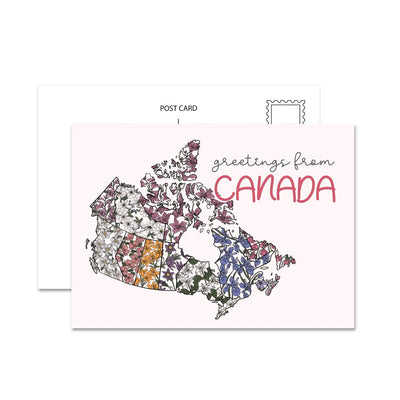 Greetings from Canada (Floral) Postcard - Lemon And Lavender Toronto