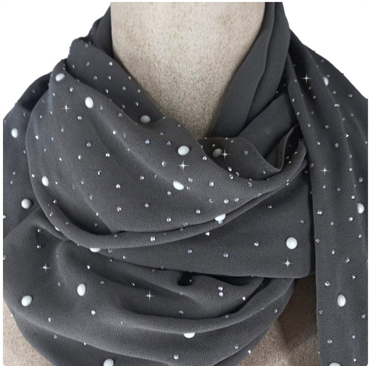 Grey Pearl Scarf - Jacqueline Kent - Lemon And Lavender Toronto