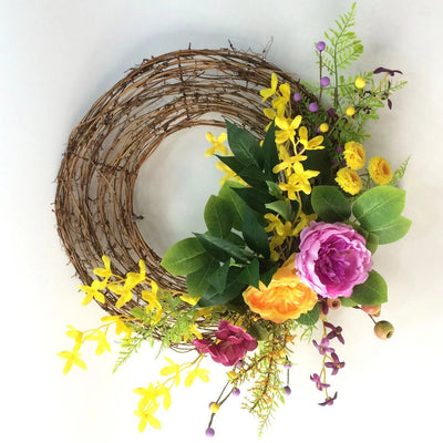 Half Flower Greapevine Wreath - Lemon And Lavender Toronto