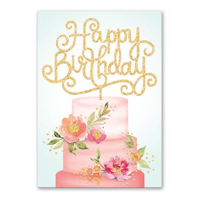 Happy Birthday Cake Topper Greeting Card - Lemon And Lavender Toronto