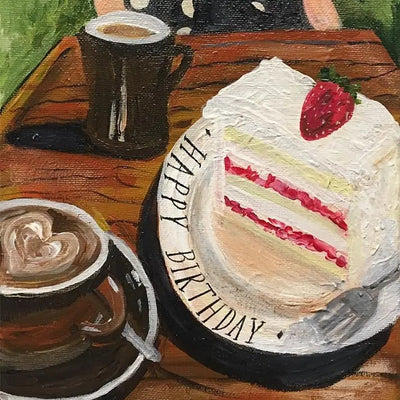 Happy Birthday Shortcake Greeting Card - Lemon And Lavender Toronto