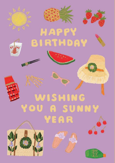 Happy birthday wishing you a sunny year Birthday Card - Lemon And Lavender Toronto