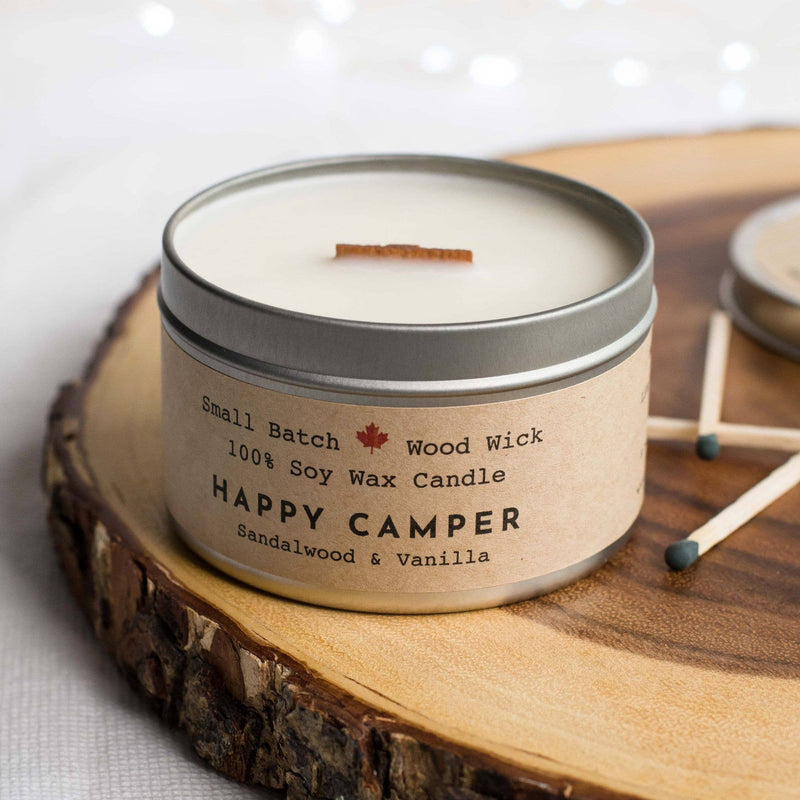 Happy Camper Cabin Candle Tin - Weekday Candles - Made in Canada - Lemon And Lavender Toronto