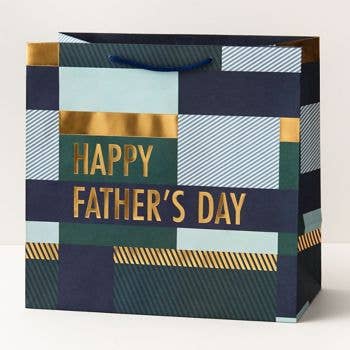 Happy Father's Day Colourblock Gift Bag: Large - Lemon And Lavender Toronto