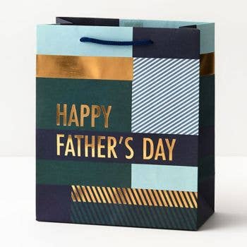 Happy Father's Day Colourblock Gift Bag: Large - Lemon And Lavender Toronto