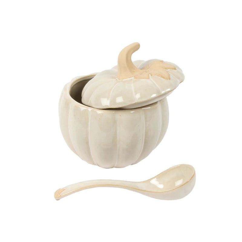 Harvest Pumpkin Covered Bowl With Spoon Natural - Lemon And Lavender Toronto