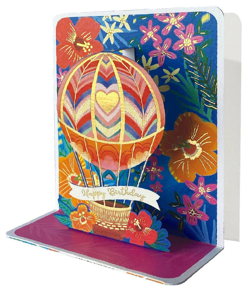 Heart Air Balloon Pop - up Small 3D Card - Lemon And Lavender Toronto