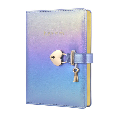 Heart Lock Diary with Key (Iridescent Blue) - Lemon And Lavender Toronto