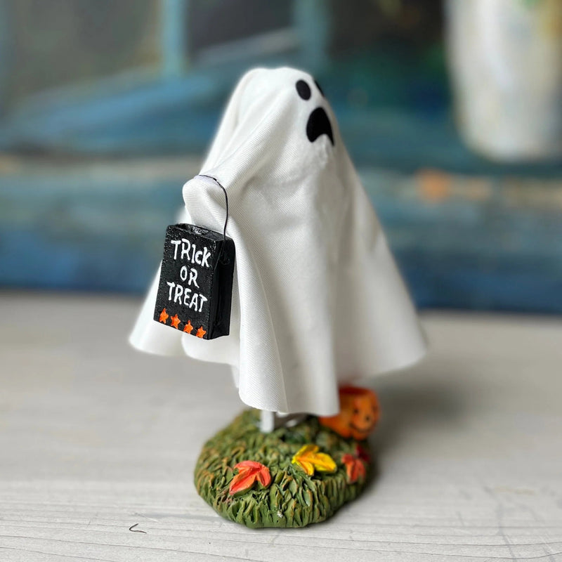 Hey Boo! Wiggle Ghost with Trick Or Treat Bag Figurine - Lemon And Lavender Toronto