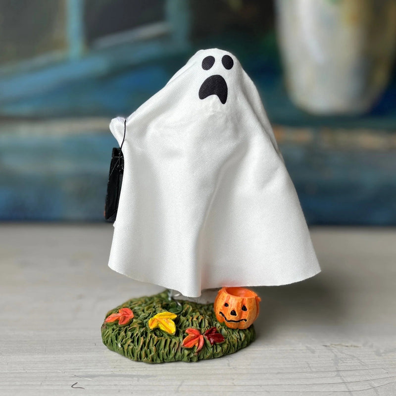 Hey Boo! Wiggle Ghost with Trick Or Treat Bag Figurine - Lemon And Lavender Toronto