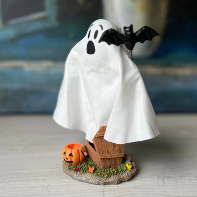 Hey Boo! Wiggle Ghost with Trick Or Treat Bag Figurine - Lemon And Lavender Toronto