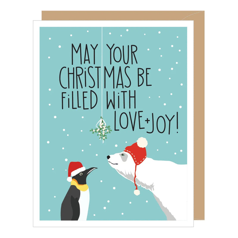 Holiday Penguin Polar Bear Christmas Card - Lemon And Lavender Toronto