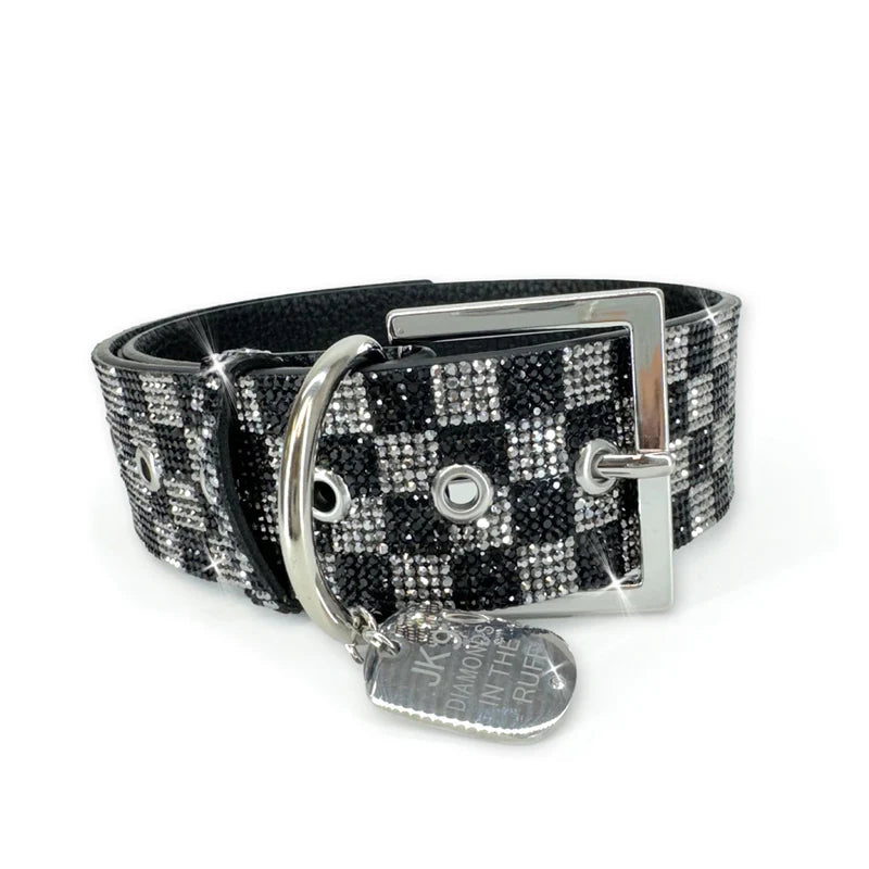Diamond in the Ruff CHECKMATE - Dog Collar & Leash  ( Sold Individually)