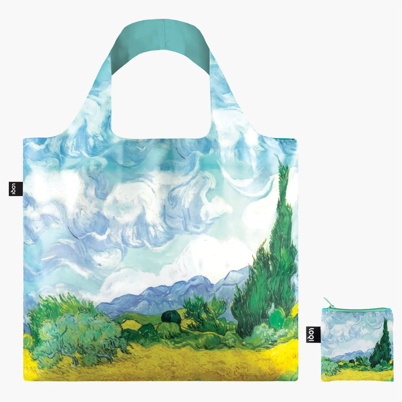 Loqi Tote Bag with Zip Pouch - Vincent van Gogh - A Wheat Field with Cypresses Bag