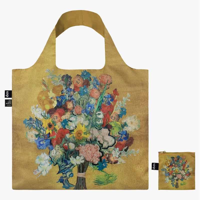 Loqi Tote Bag with Zip Pouch -Vincent Van Gogh- Flower Pattern