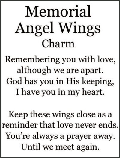 In MemoriaL Angel Wings Charm - Lemon And Lavender Toronto