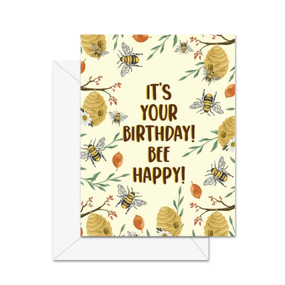 It's Your Birthday! Bee Happy! - Greeting Card - Lemon And Lavender Toronto