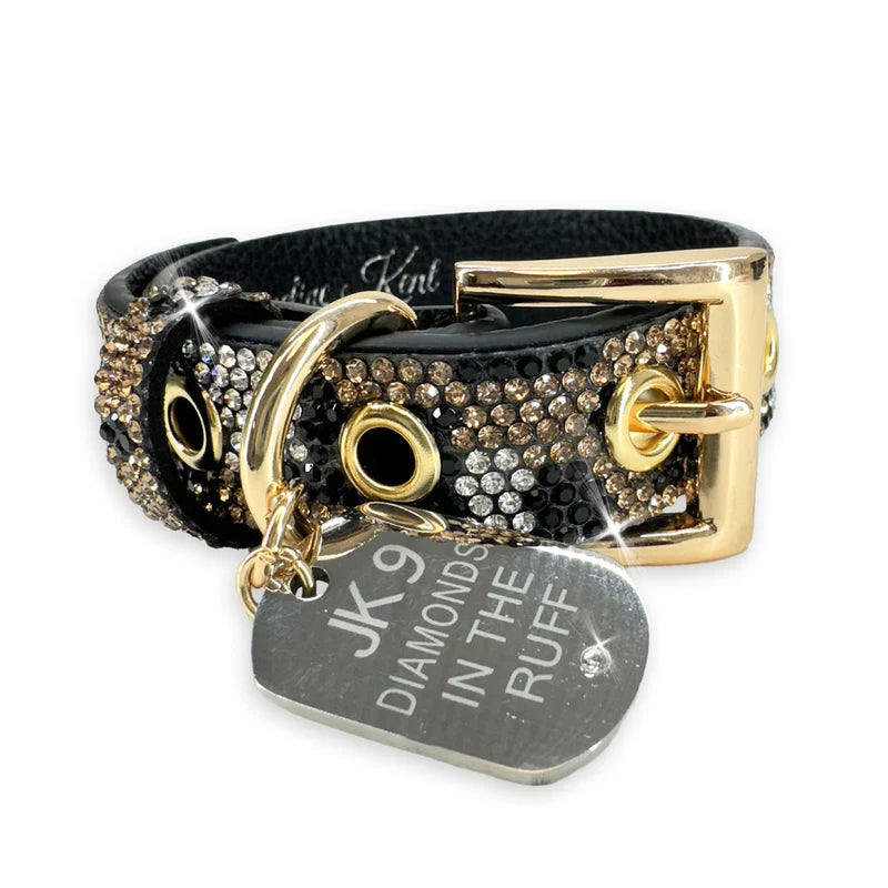 Diamond in the Ruff GOLD LEOPARD  - Dog Collar & Leash  ( Sold Individually)