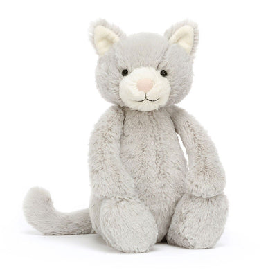 Jellycat Bashful Grey Kitty - Medium - Lemon And Lavender Toronto