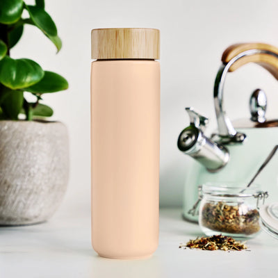 Tatyana Ceramic To-Go Infuser Mug in Coral